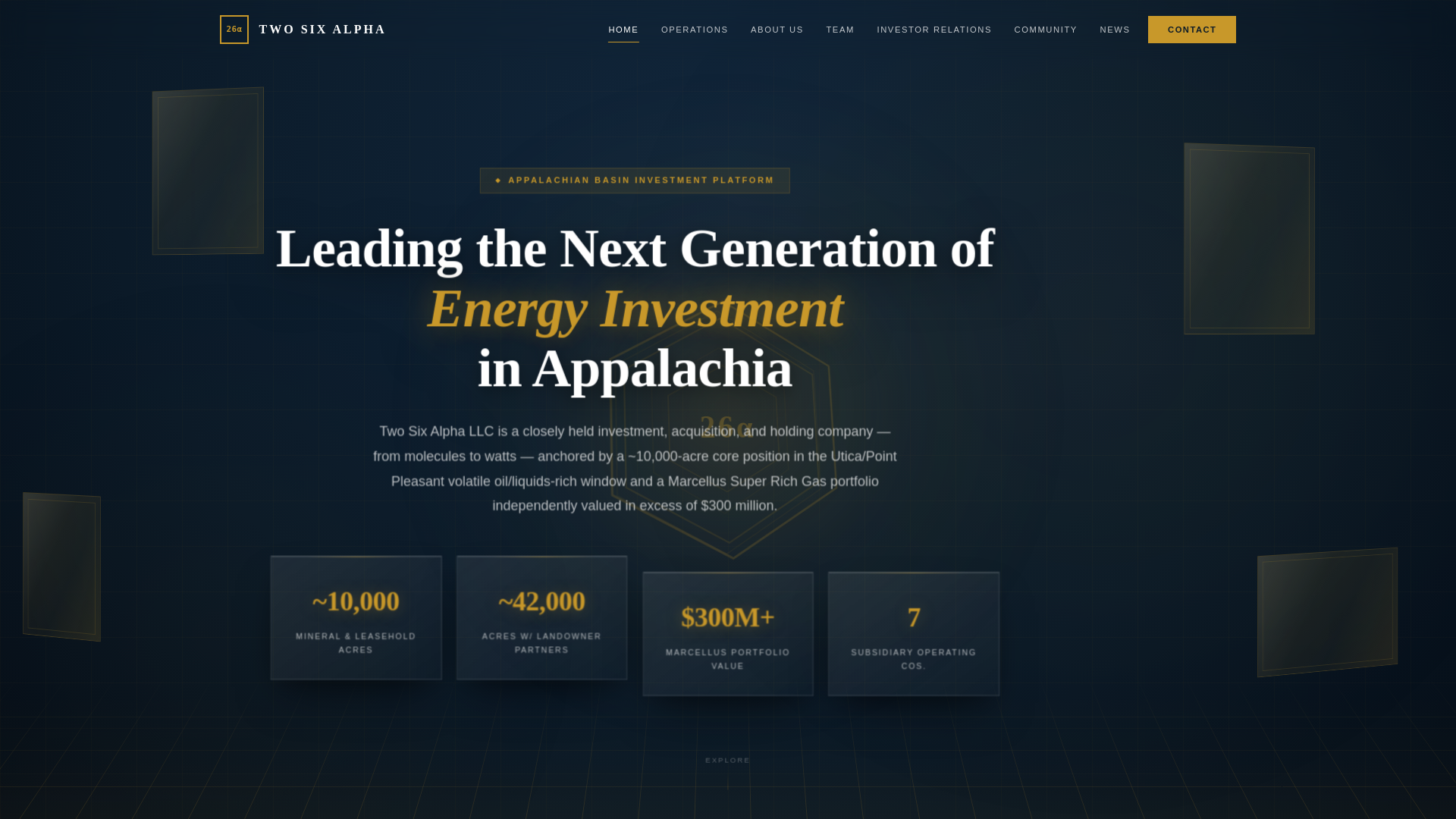 website screenshot of https://twosixalpha.energy/