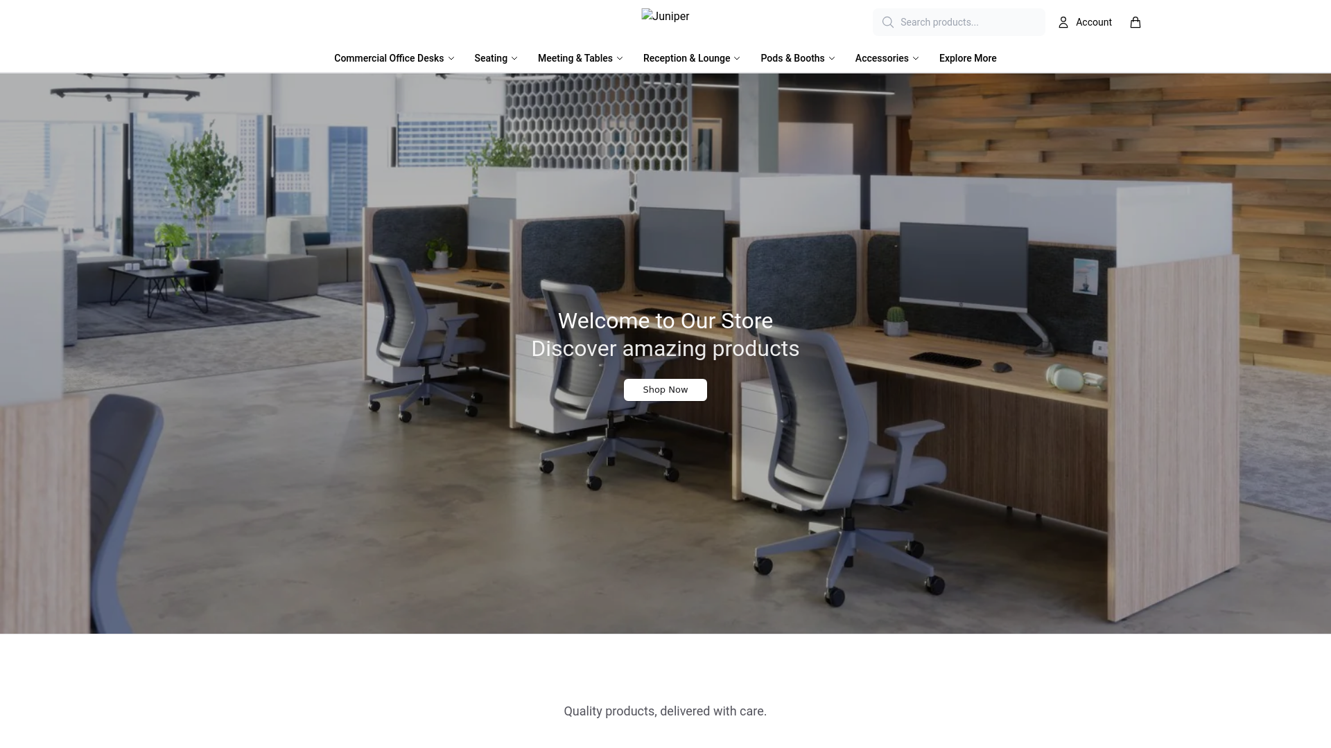 website screenshot of https://juniperofficestore.shop/