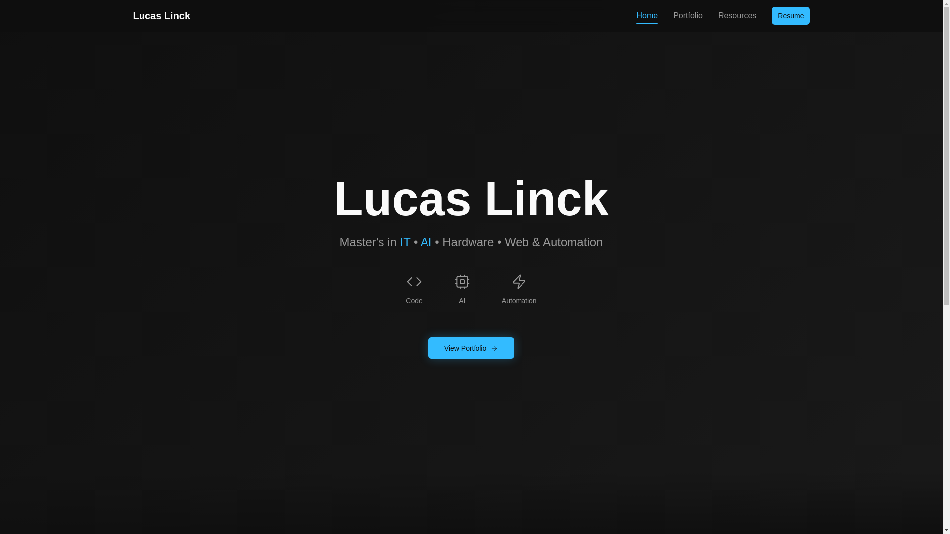 website screenshot of https://lucaslinck.dev/