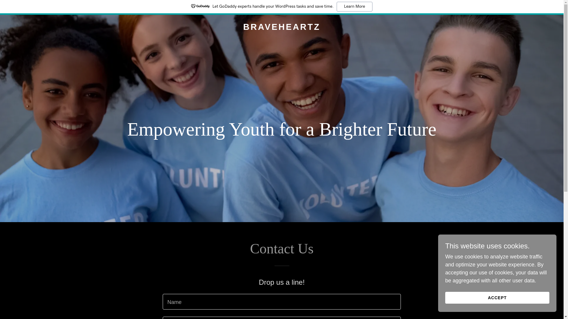 website screenshot of https://braveheartz.org/