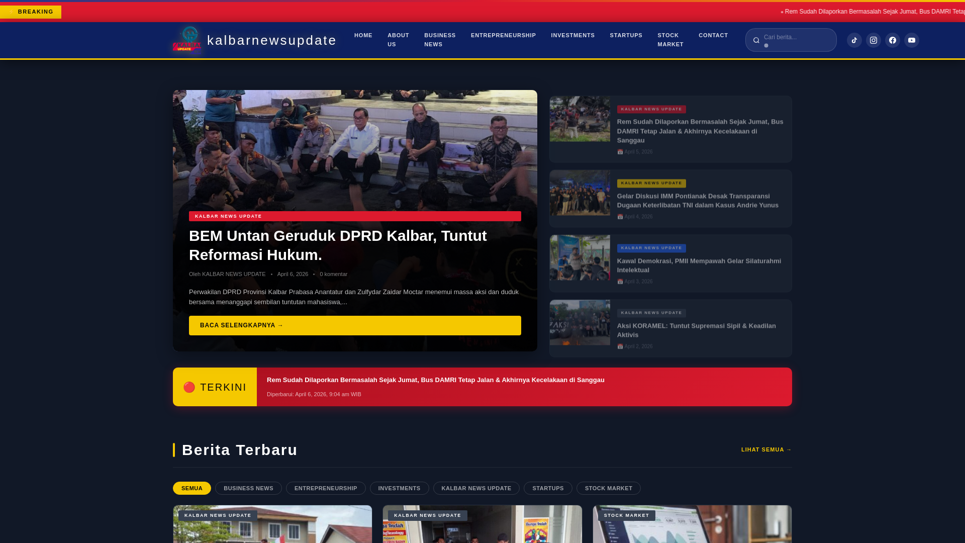 website screenshot of https://kalbarnewsupdate.com