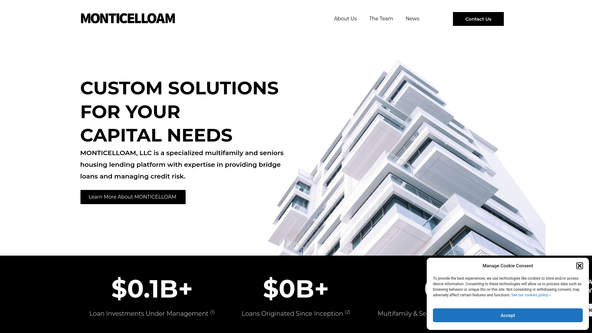 website screenshot of http://monticello.nyc/
