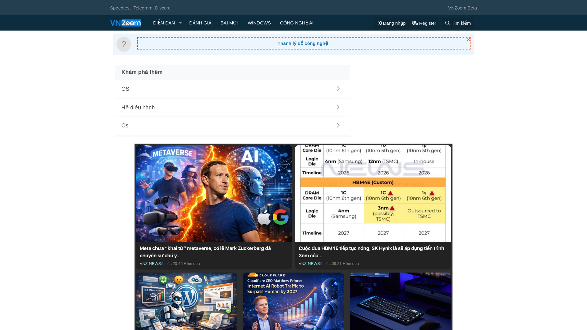 website screenshot of https://vn-z.vn