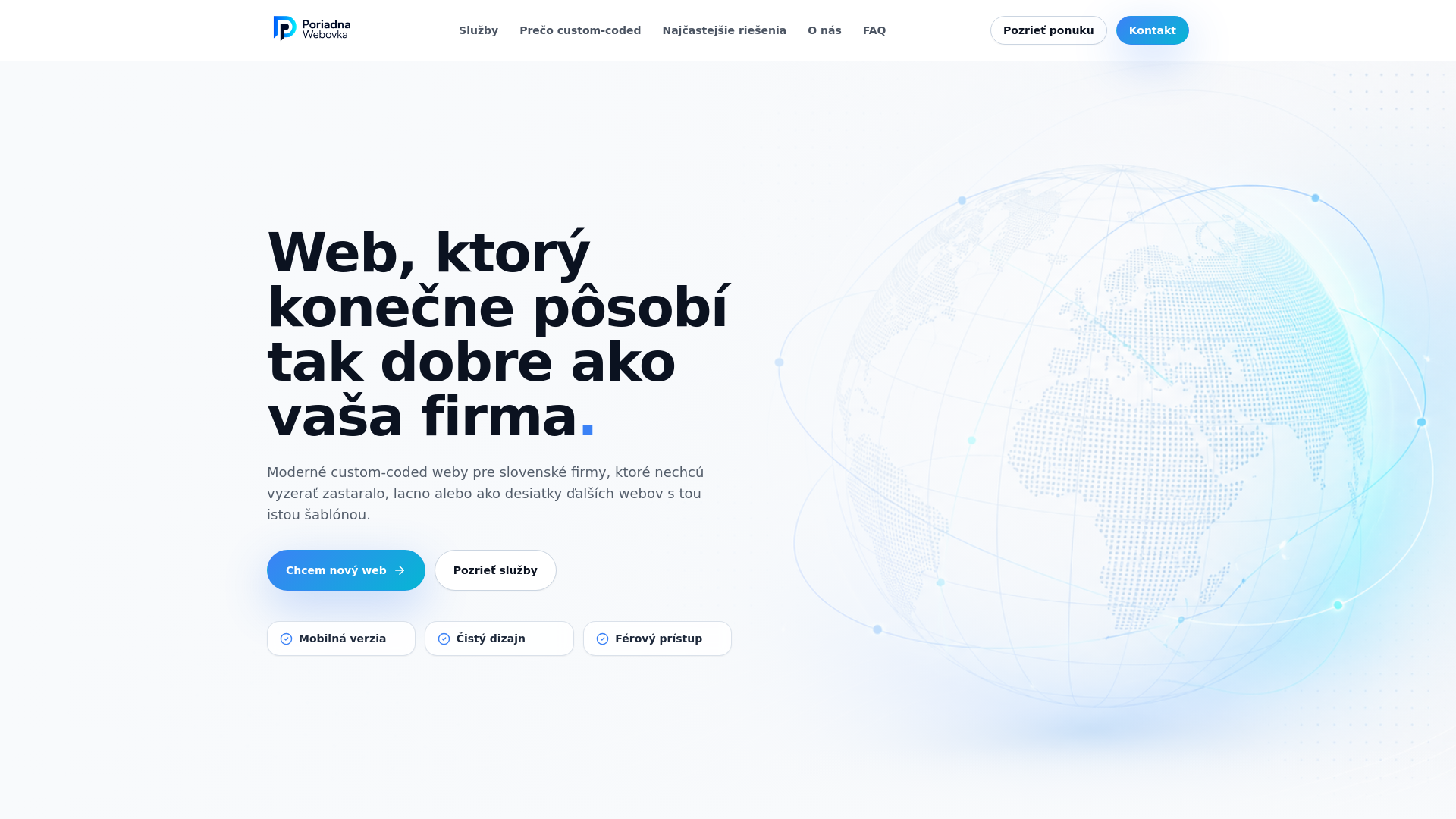 website screenshot of https://poriadnawebovka.pages.dev/