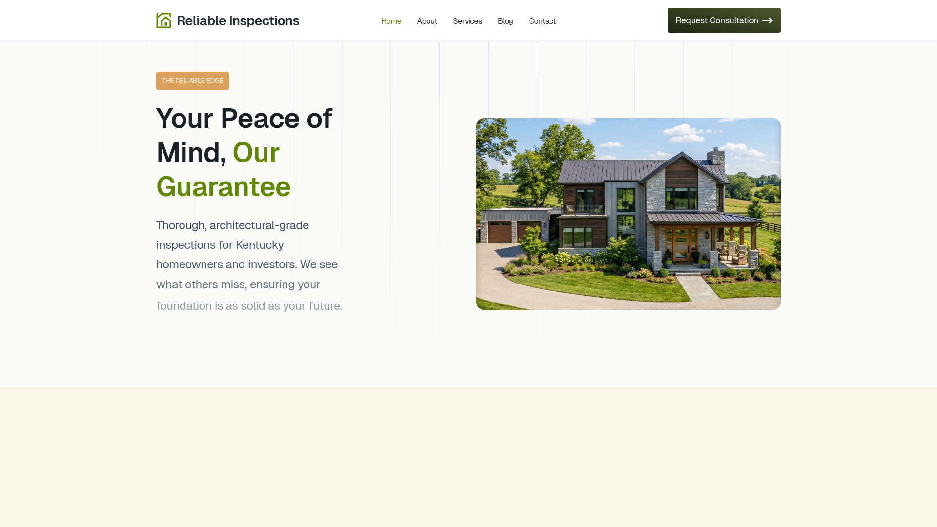 website screenshot of https://reliable-inspections-y8i9r.sevalla.page