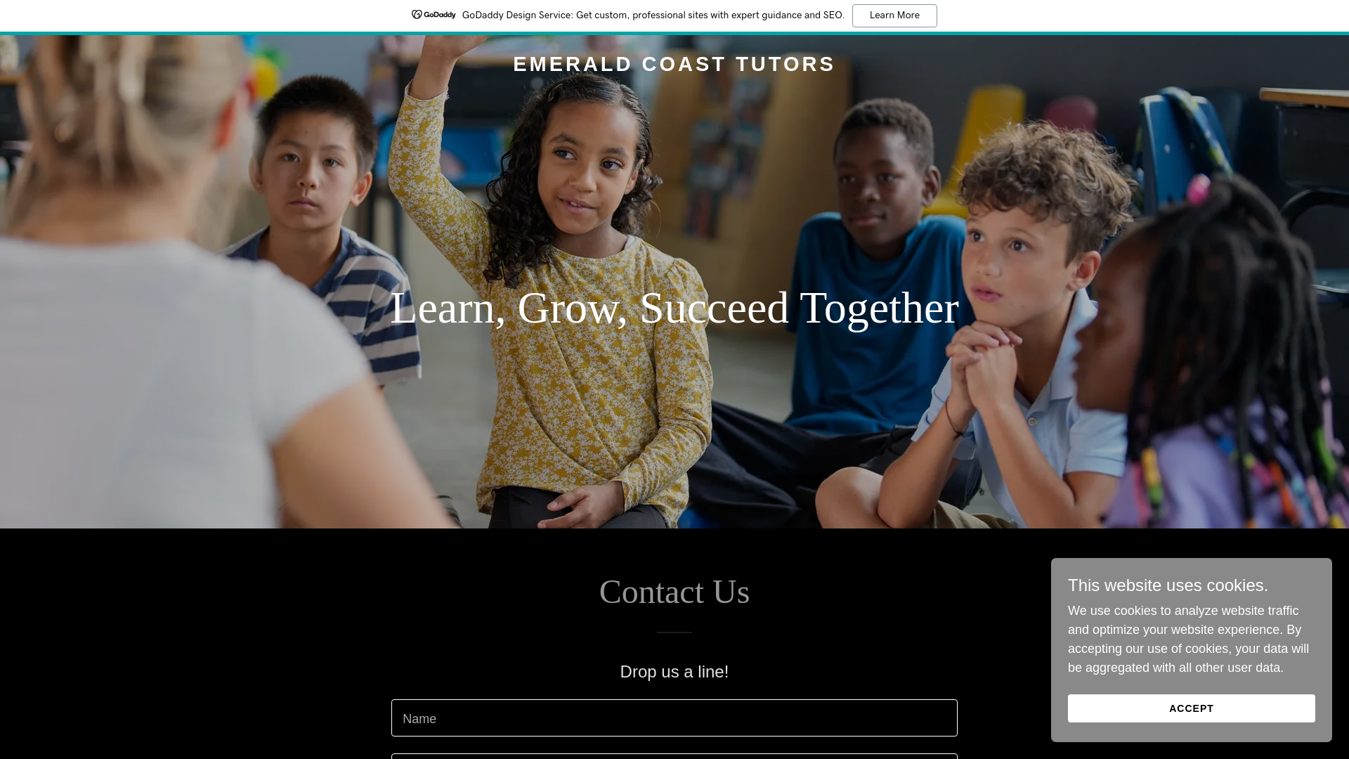 website screenshot of https://emeraldcoasttutors.com