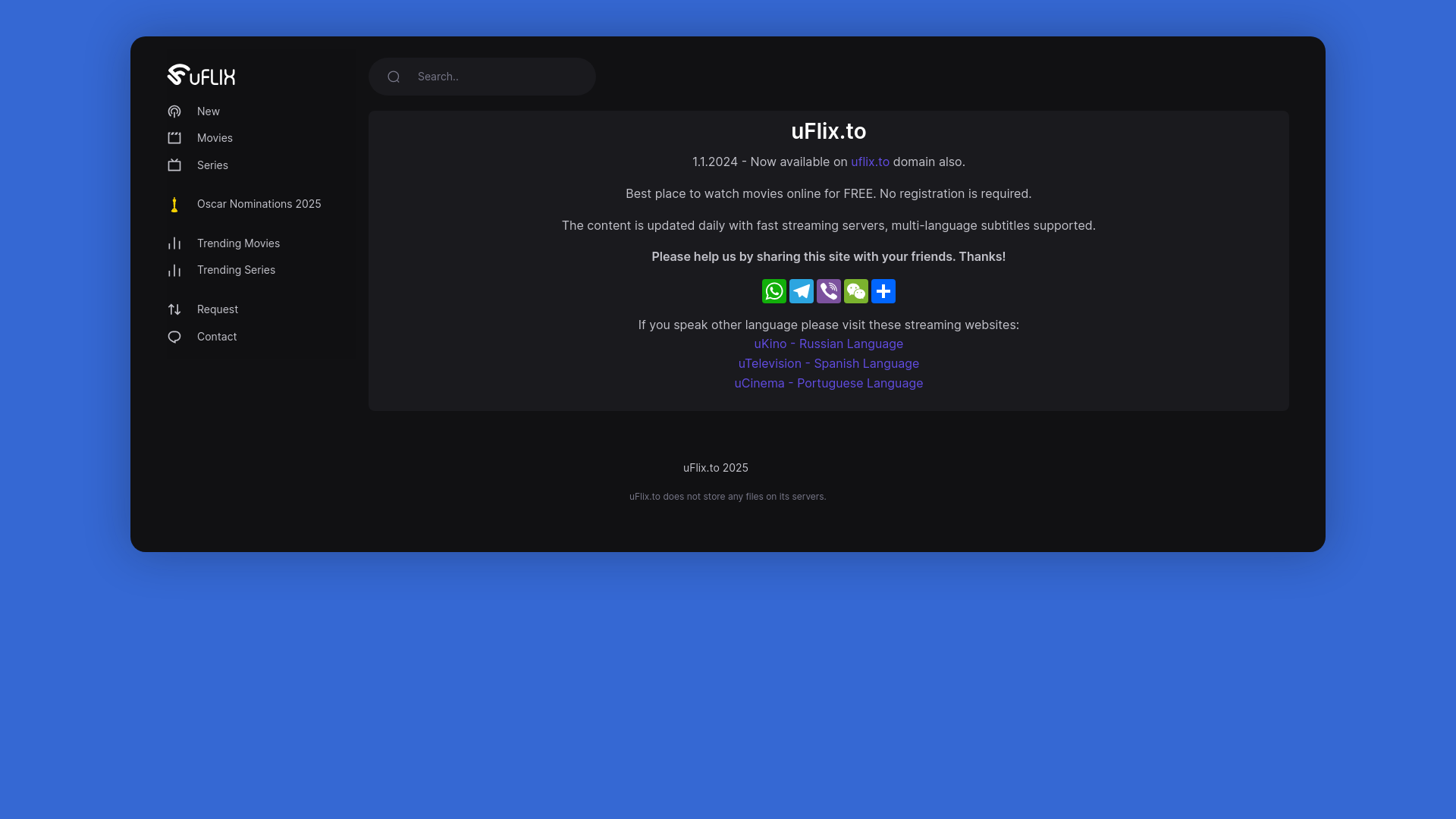 website screenshot of https://uflix.to/