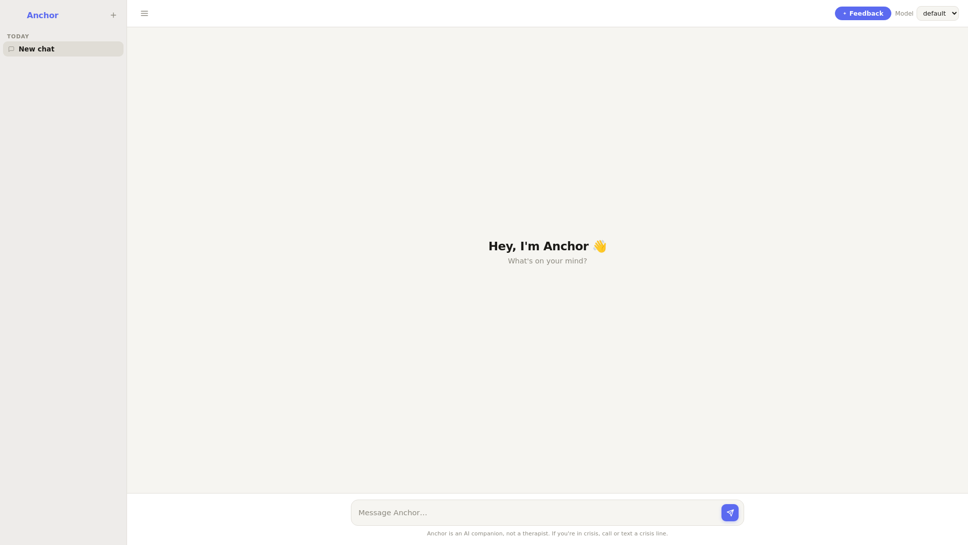 website screenshot of https://tryanchor.me/