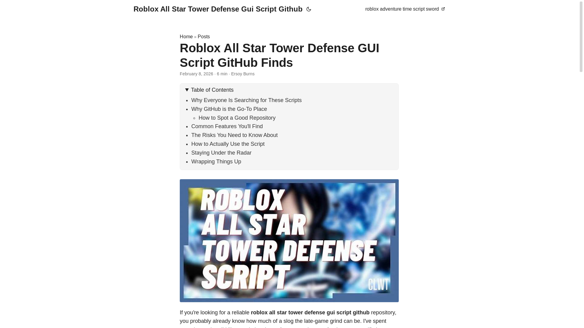 website screenshot of https://roblox-all-star-tower-defense-gui-script-github.pages.dev/