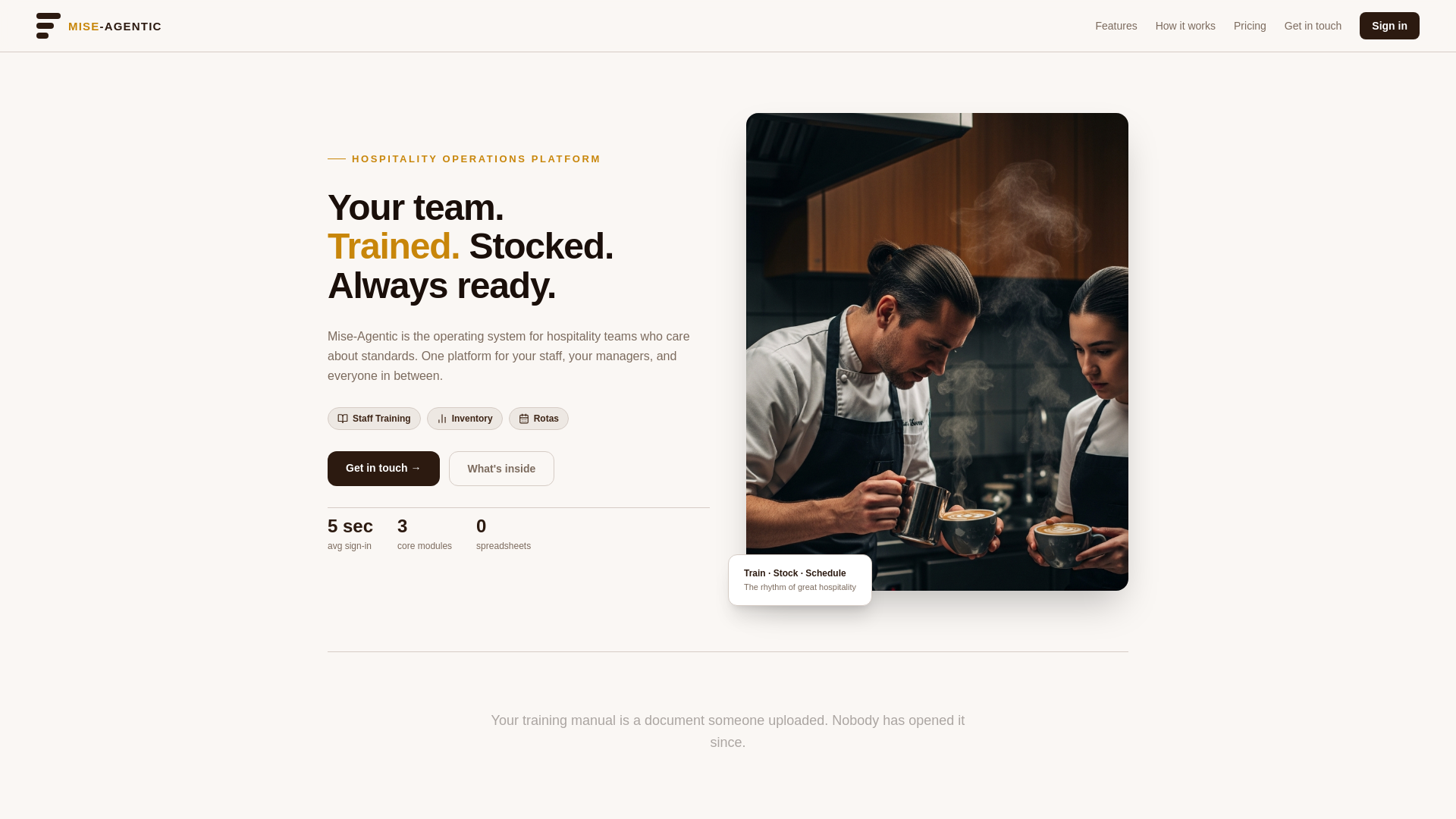 website screenshot of https://miseagentic.com