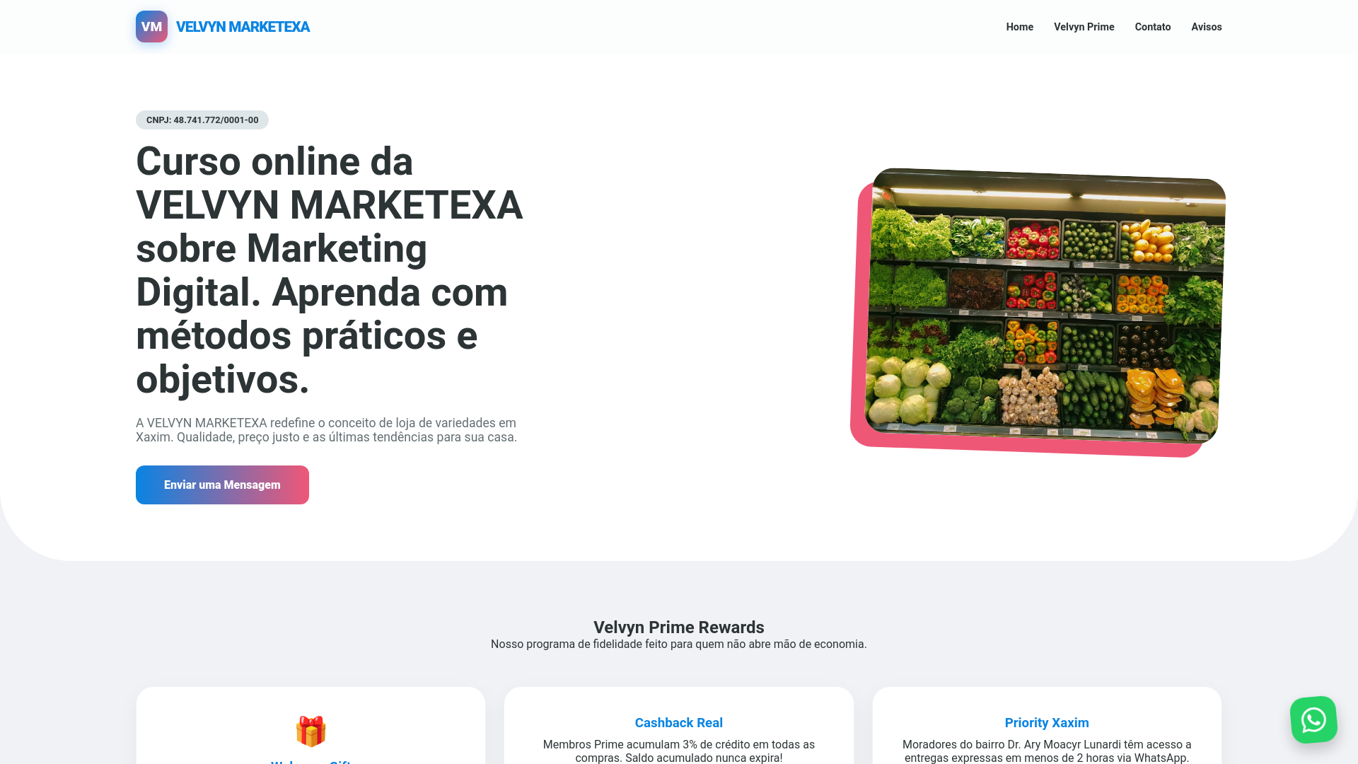 website screenshot of https://velvyn-marketexa.click/