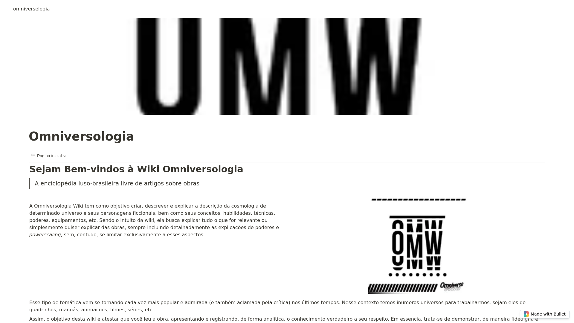 website screenshot of https://omniverselogia-bullet.pages.dev/
