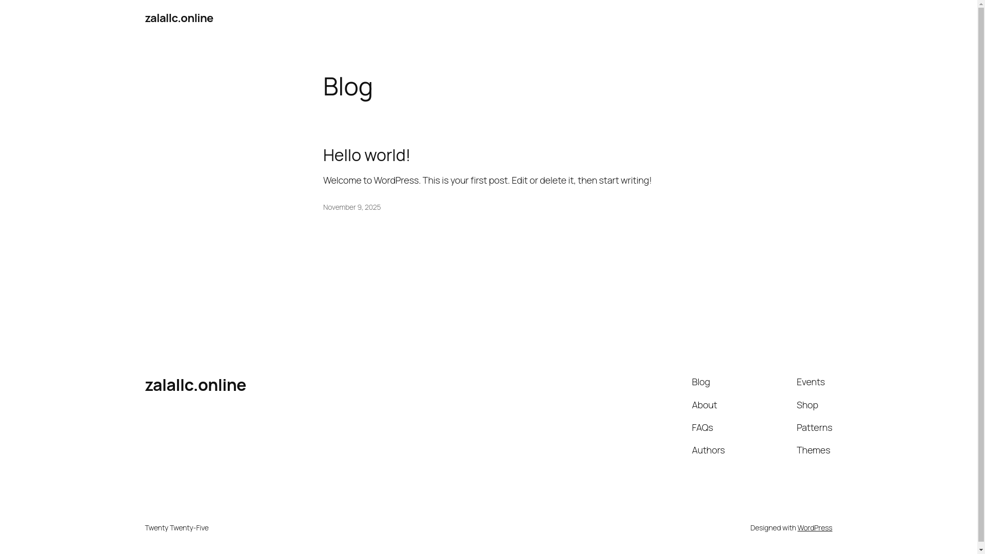 website screenshot of https://zalallc.online/
