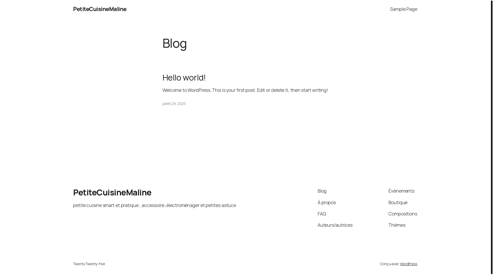 website screenshot of https://petitecuisinemaline.fr/