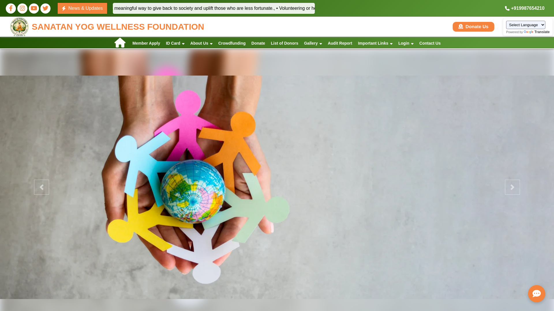 website screenshot of https://sanatanyogwellness.in/