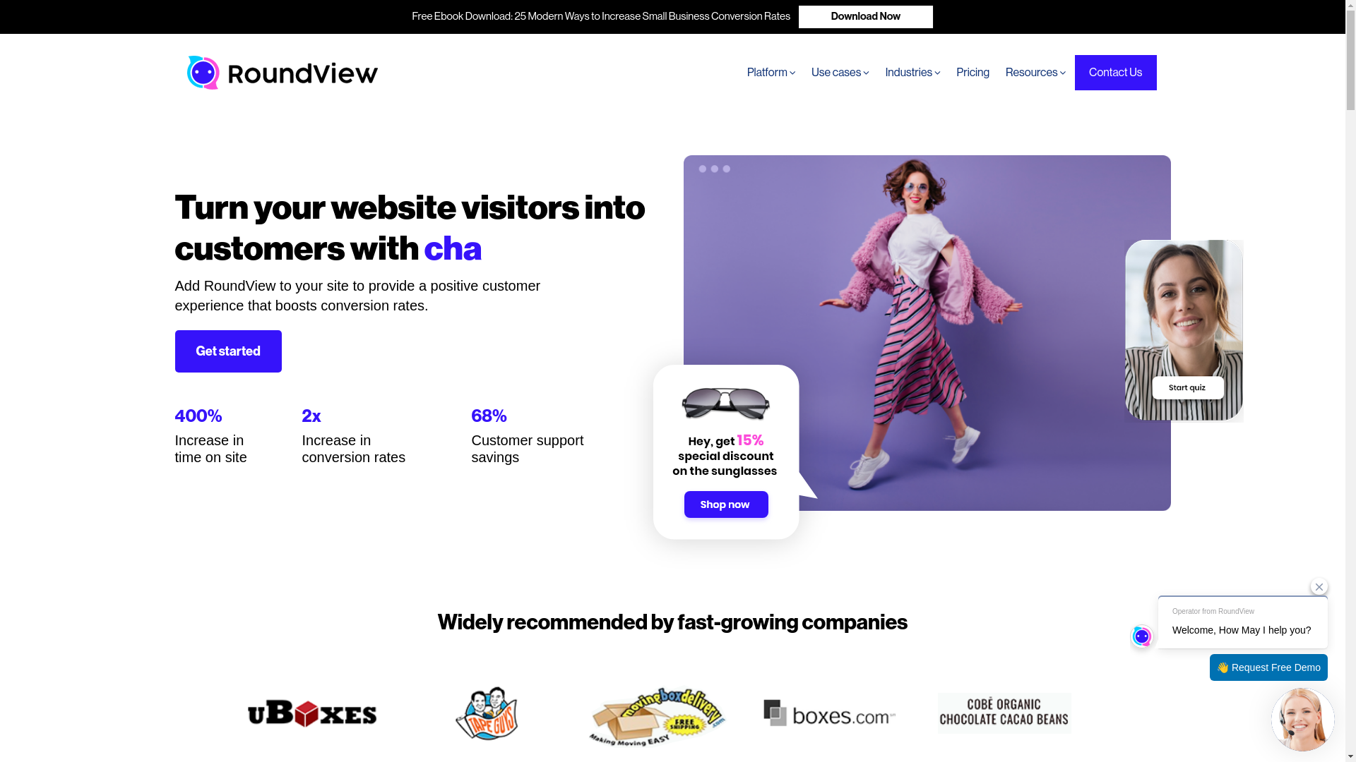 website screenshot of https://roundviewchat.com/