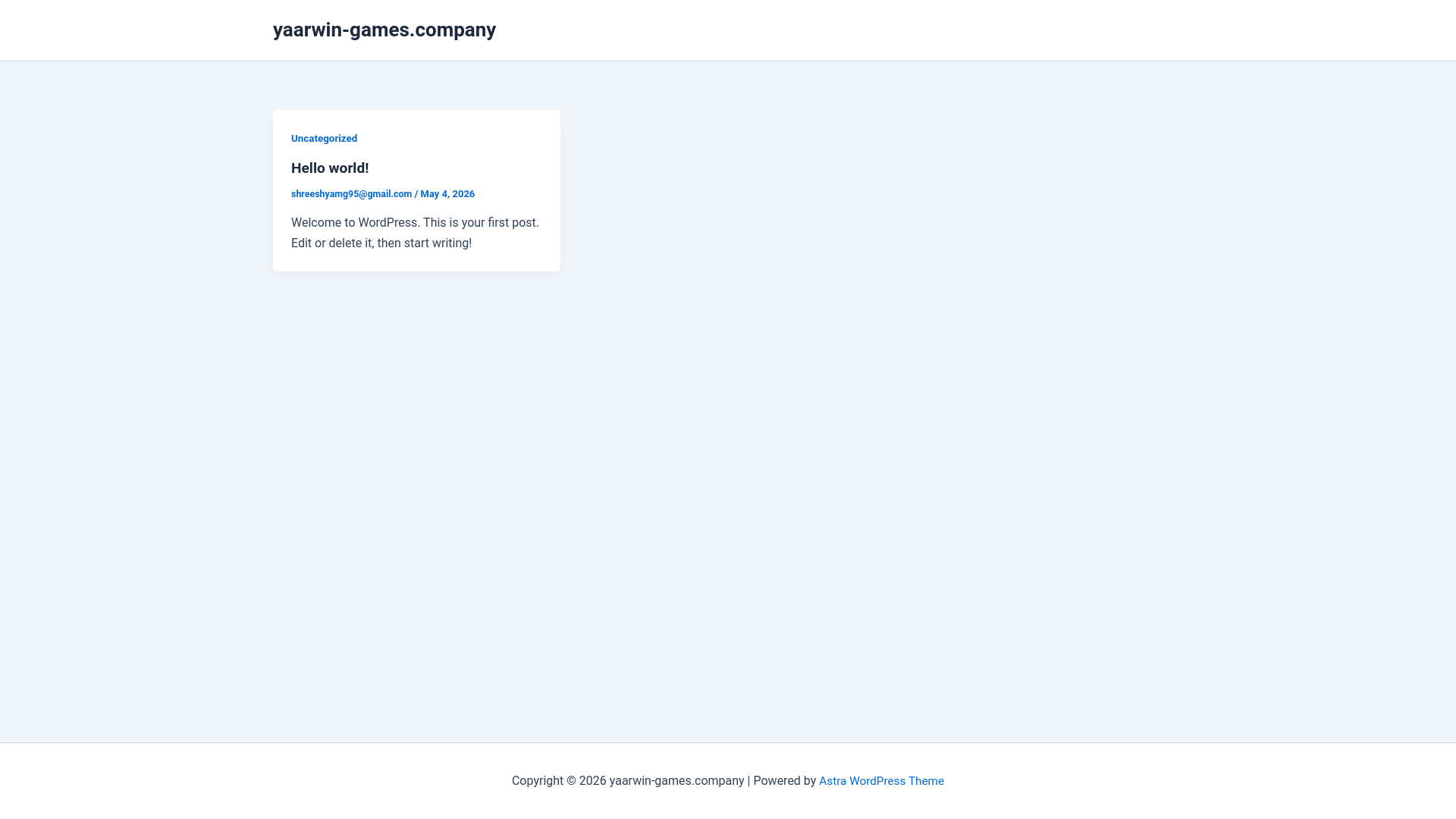 website screenshot of https://yaarwin-games.company/