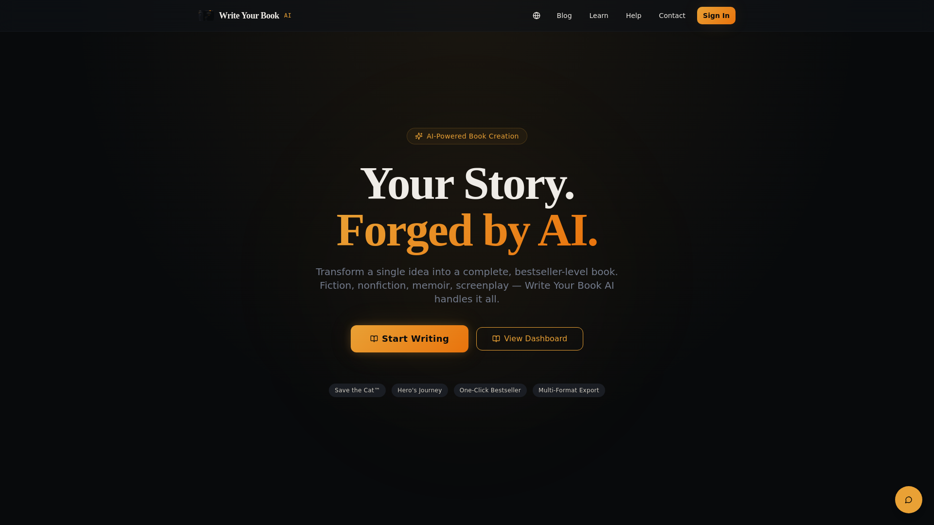 website screenshot of https://writeyourbookai.com