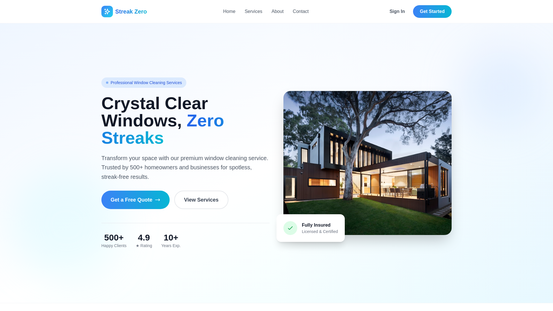 website screenshot of https://streak-zero.com