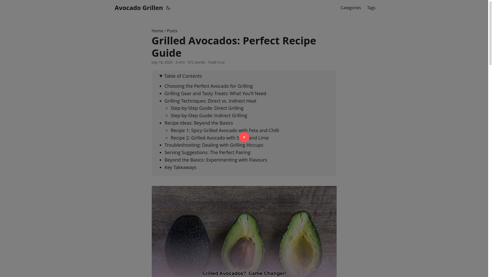 website screenshot of https://avocado-grillen.pages.dev/