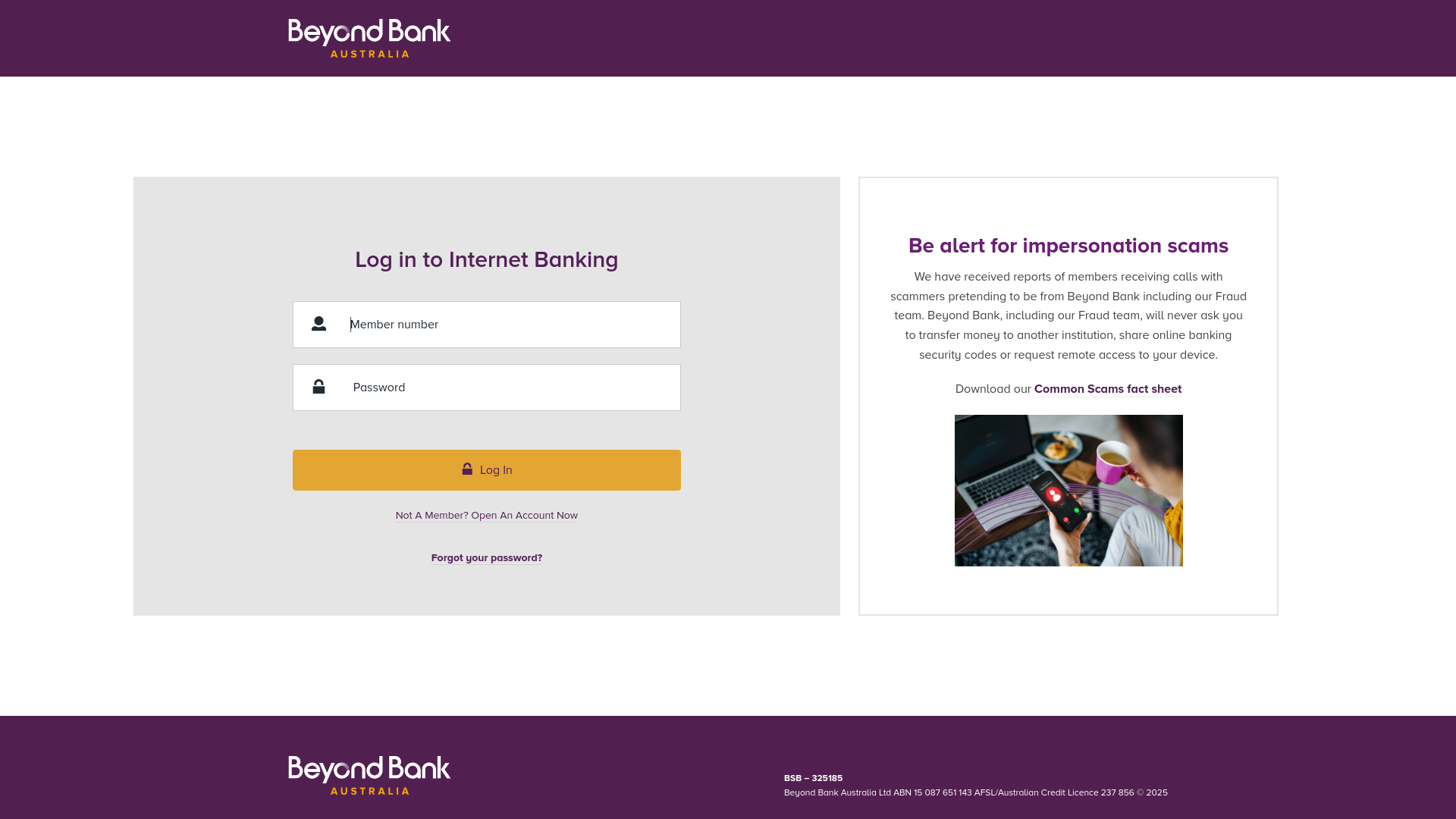 website screenshot of https://portal-beyondbank.com
