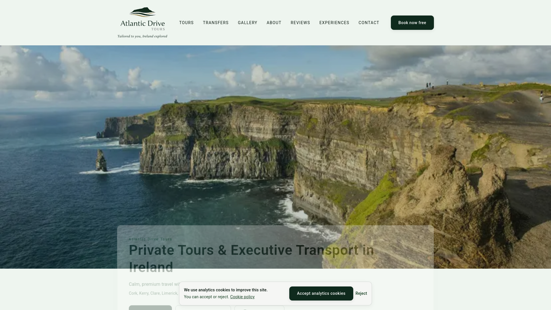 website screenshot of https://atlanticdrivetours.ie/
