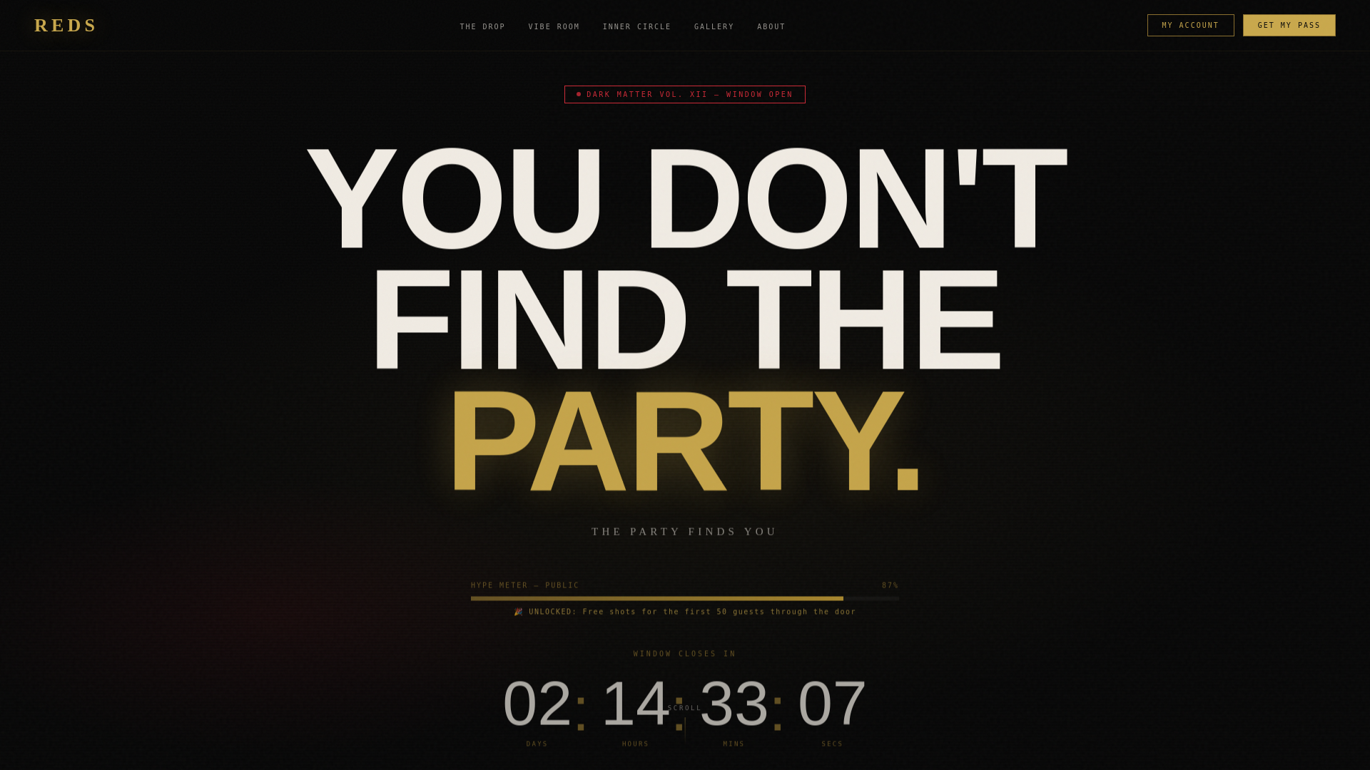 website screenshot of https://reds-entertainment.com/