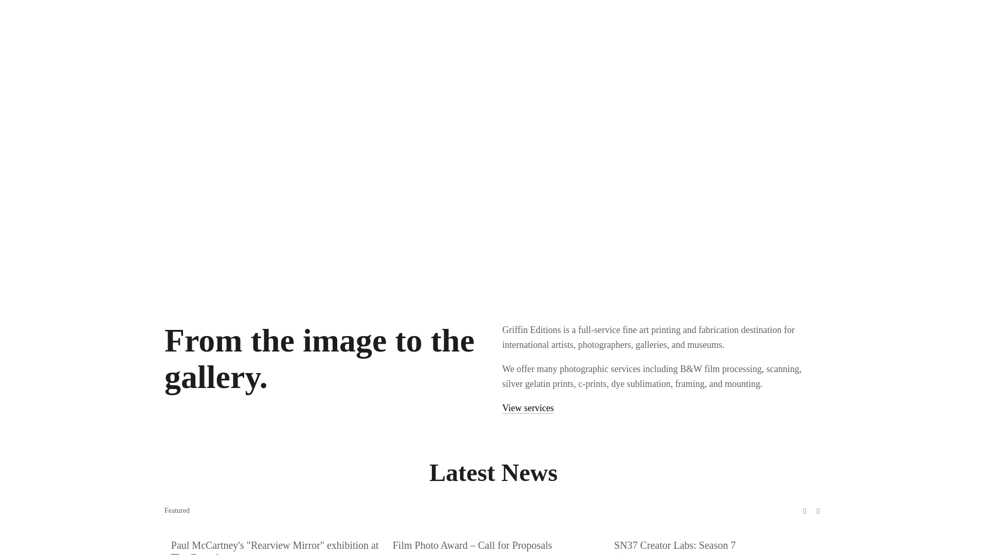 website screenshot of https://www.griffineditions.com/