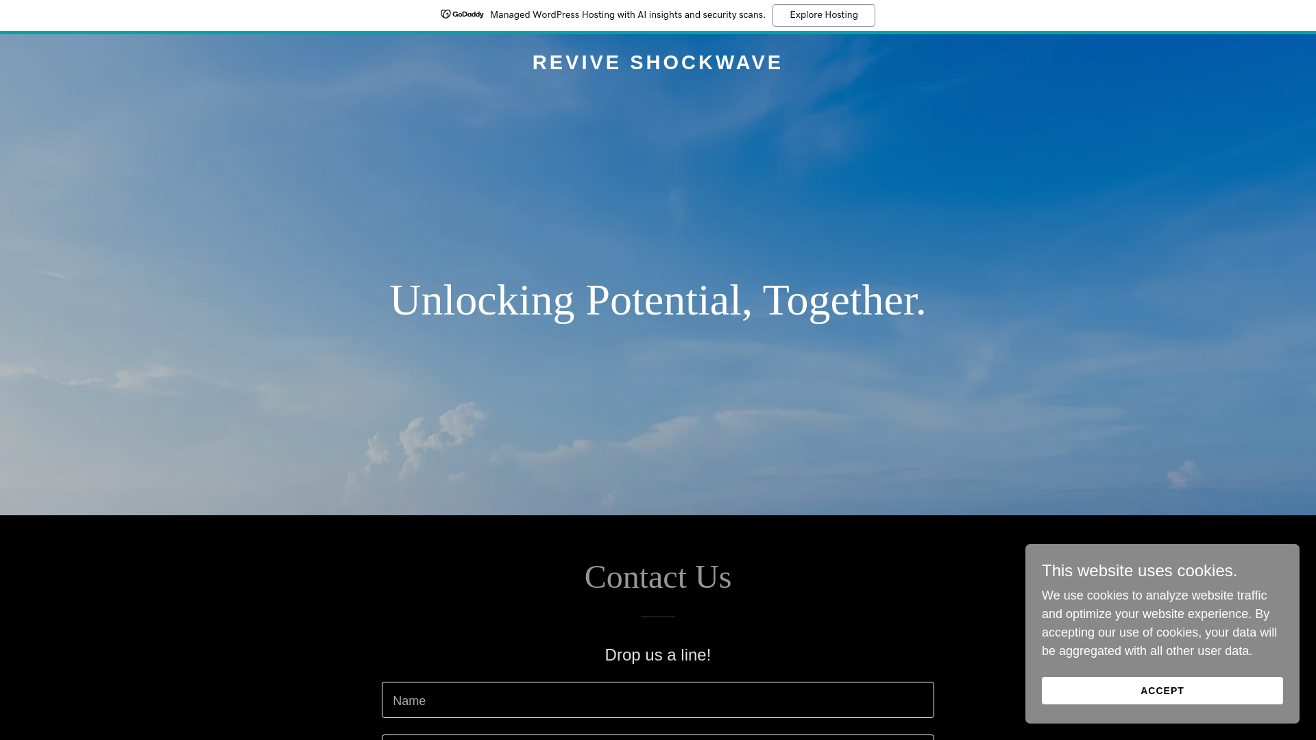 website screenshot of https://reviveshockwave.com/