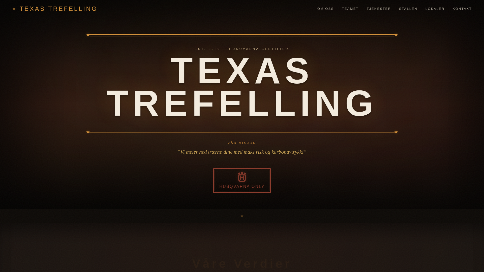 website screenshot of https://texastrefelling.no