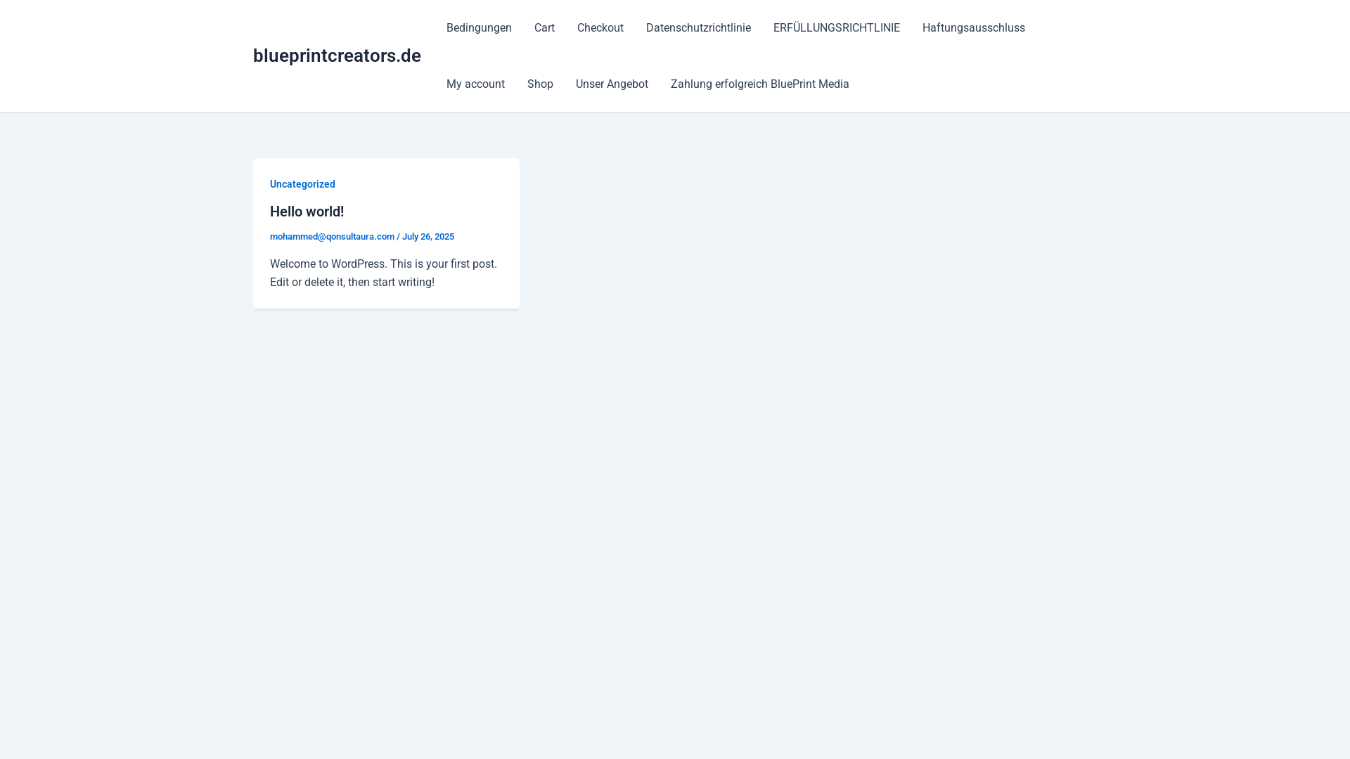 website screenshot of https://blueprintcreators.de/