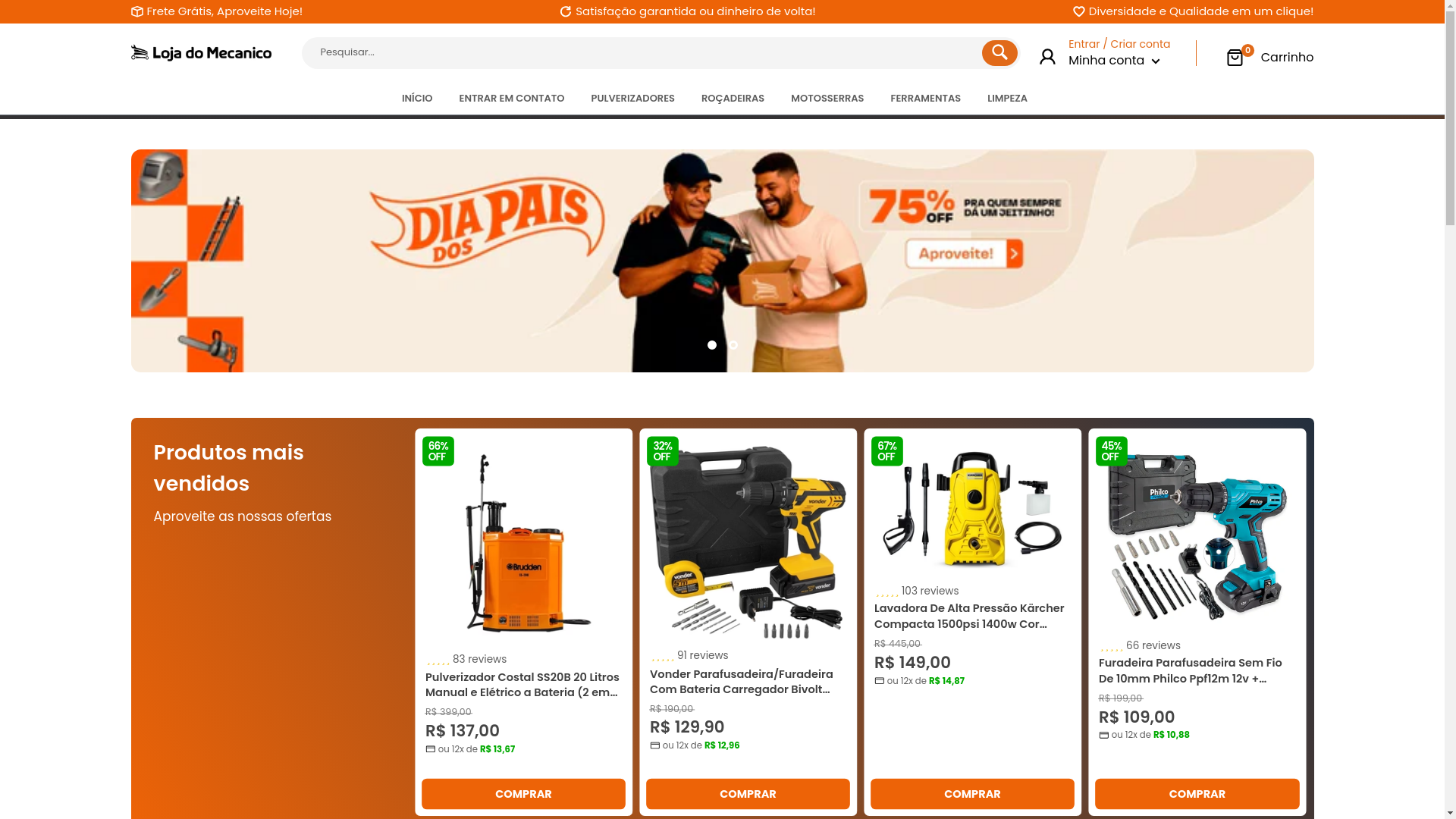 website screenshot of https://lojapontodasferramentas.com.br/