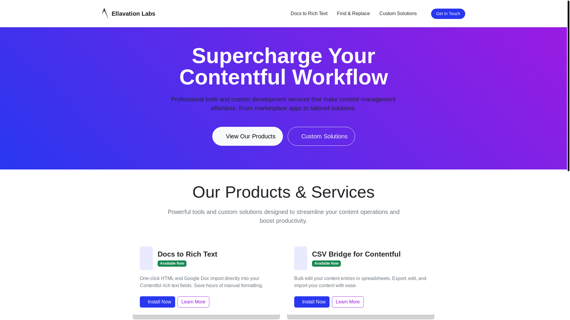 website screenshot of https://ellavation-labs.pages.dev/