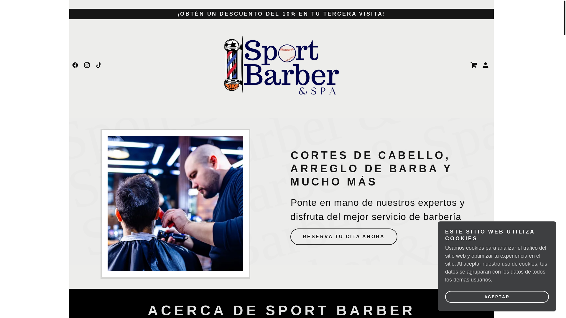 website screenshot of https://sportbarberandspa.com.mx/