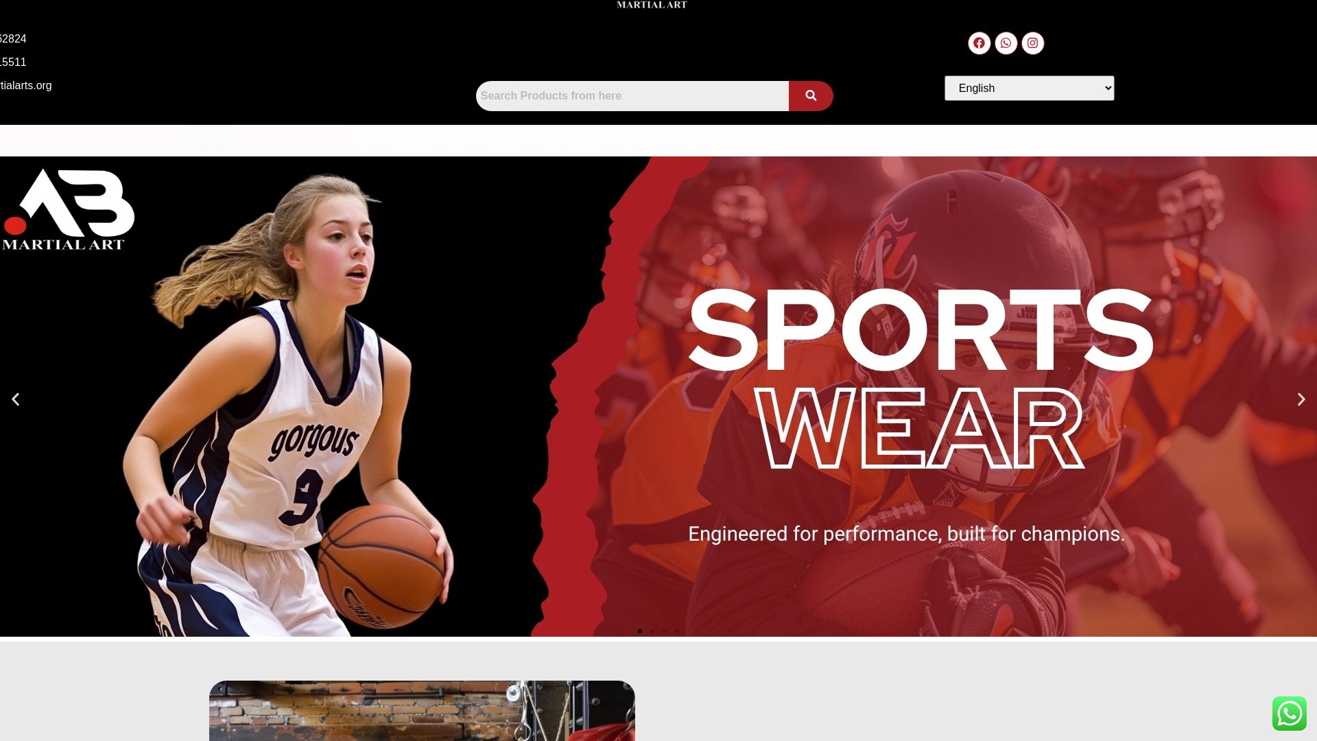 website screenshot of https://abmartialarts.org