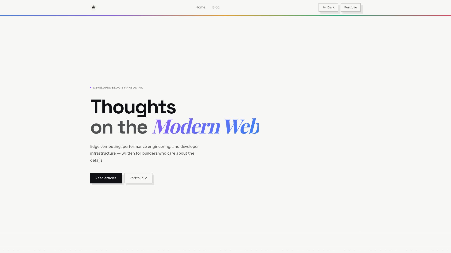website screenshot of https://blog.ansonng.com/