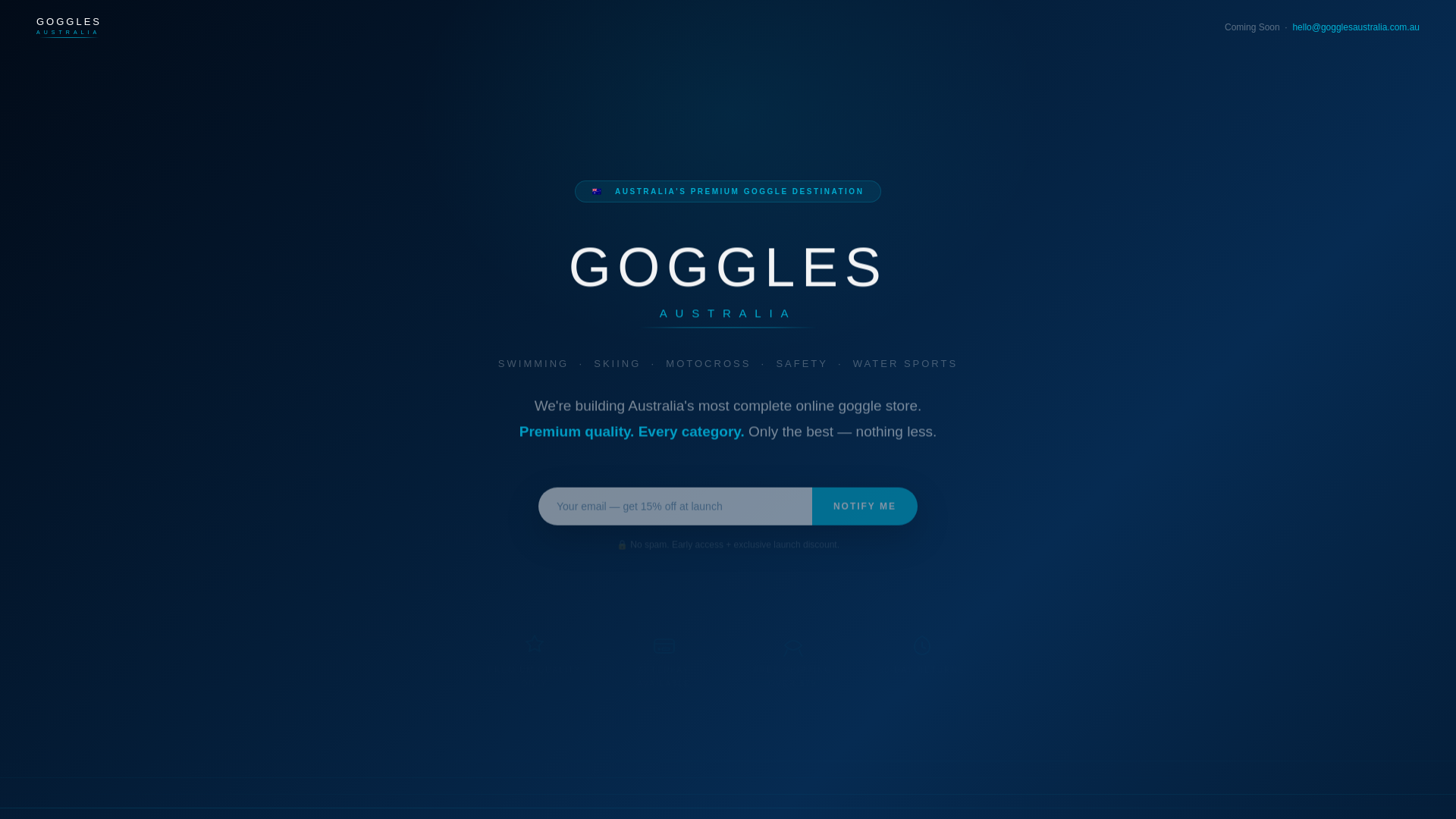 website screenshot of https://gogglesaustralia.com.au/