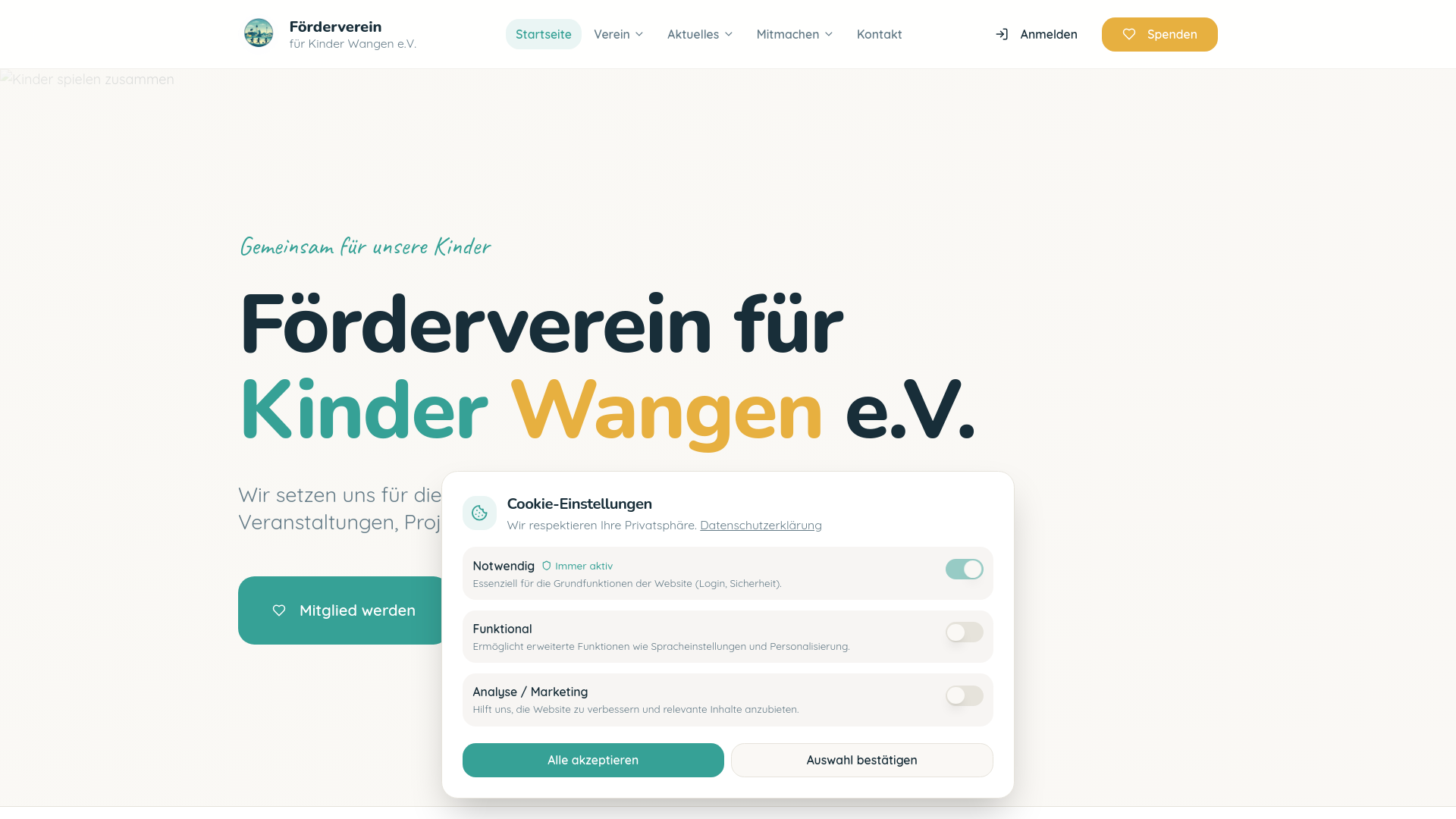 website screenshot of https://wangen-community-hub.pages.dev/