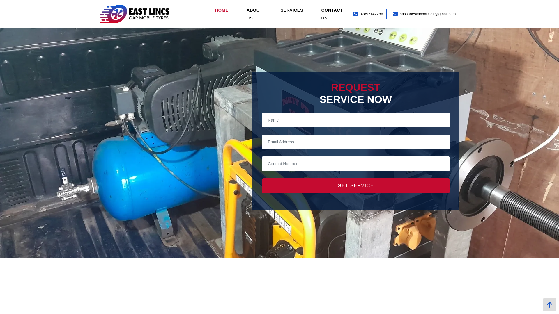 website screenshot of https://eastlincsmobiletires.co.uk
