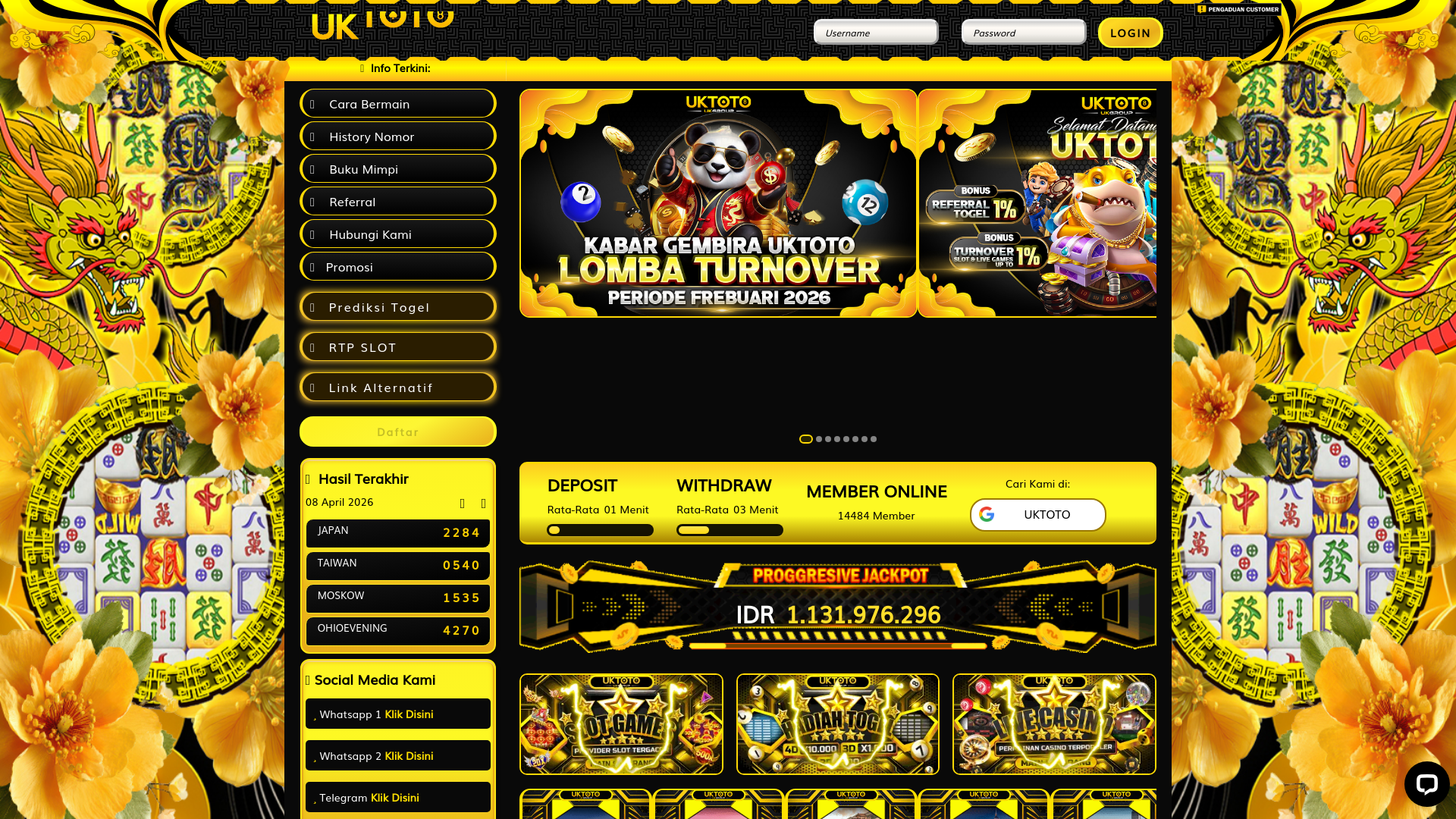 website screenshot of https://uktoto.online