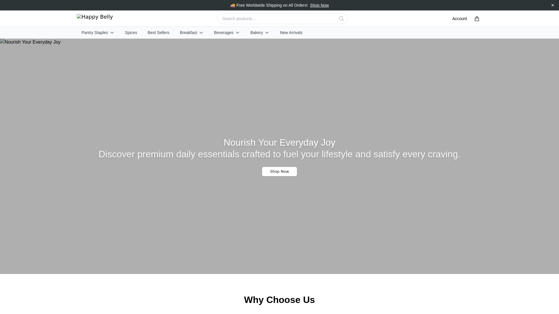 website screenshot of https://shophappybelly.shop/