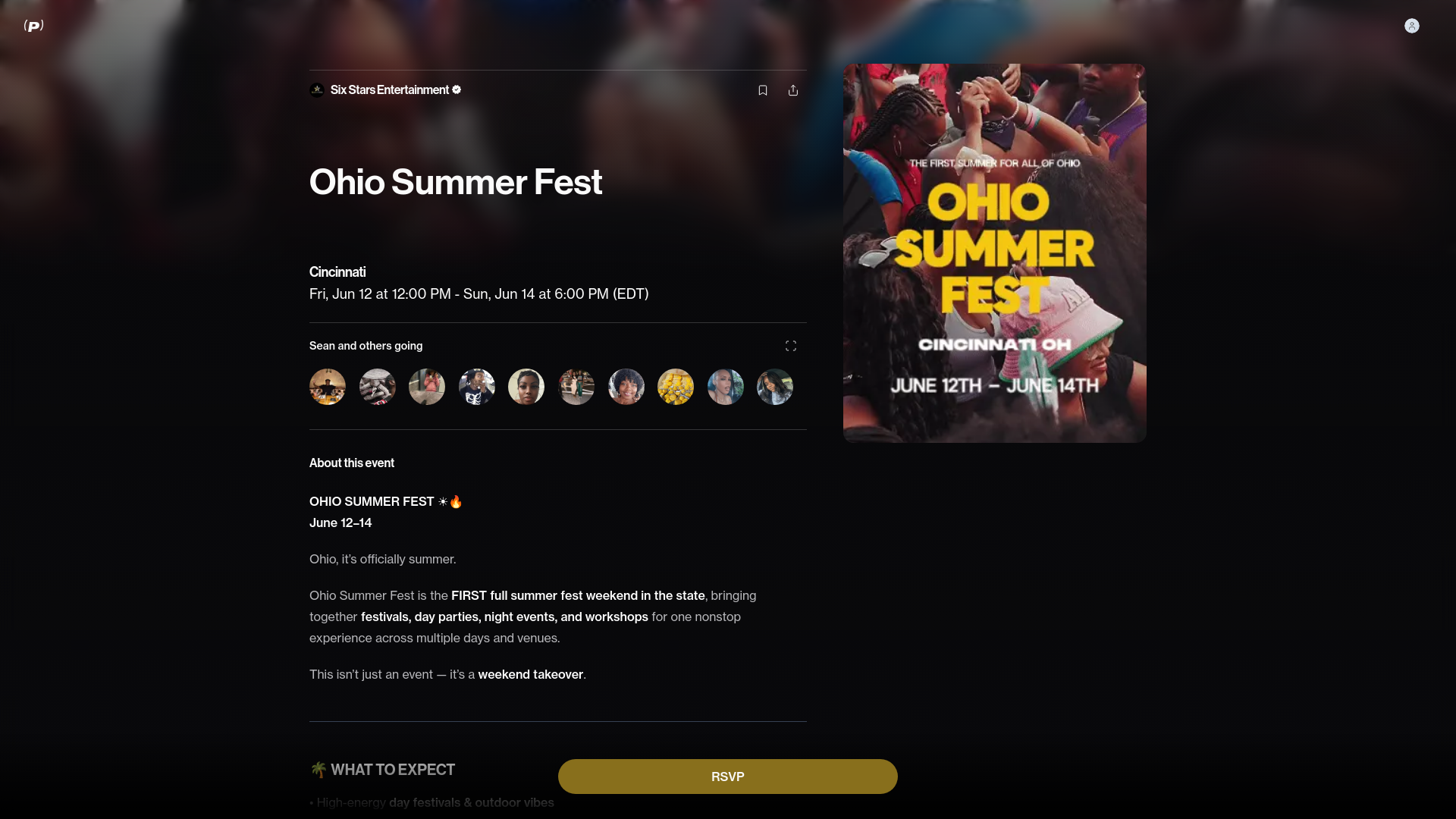 website screenshot of https://ohiosummerwknd.com/