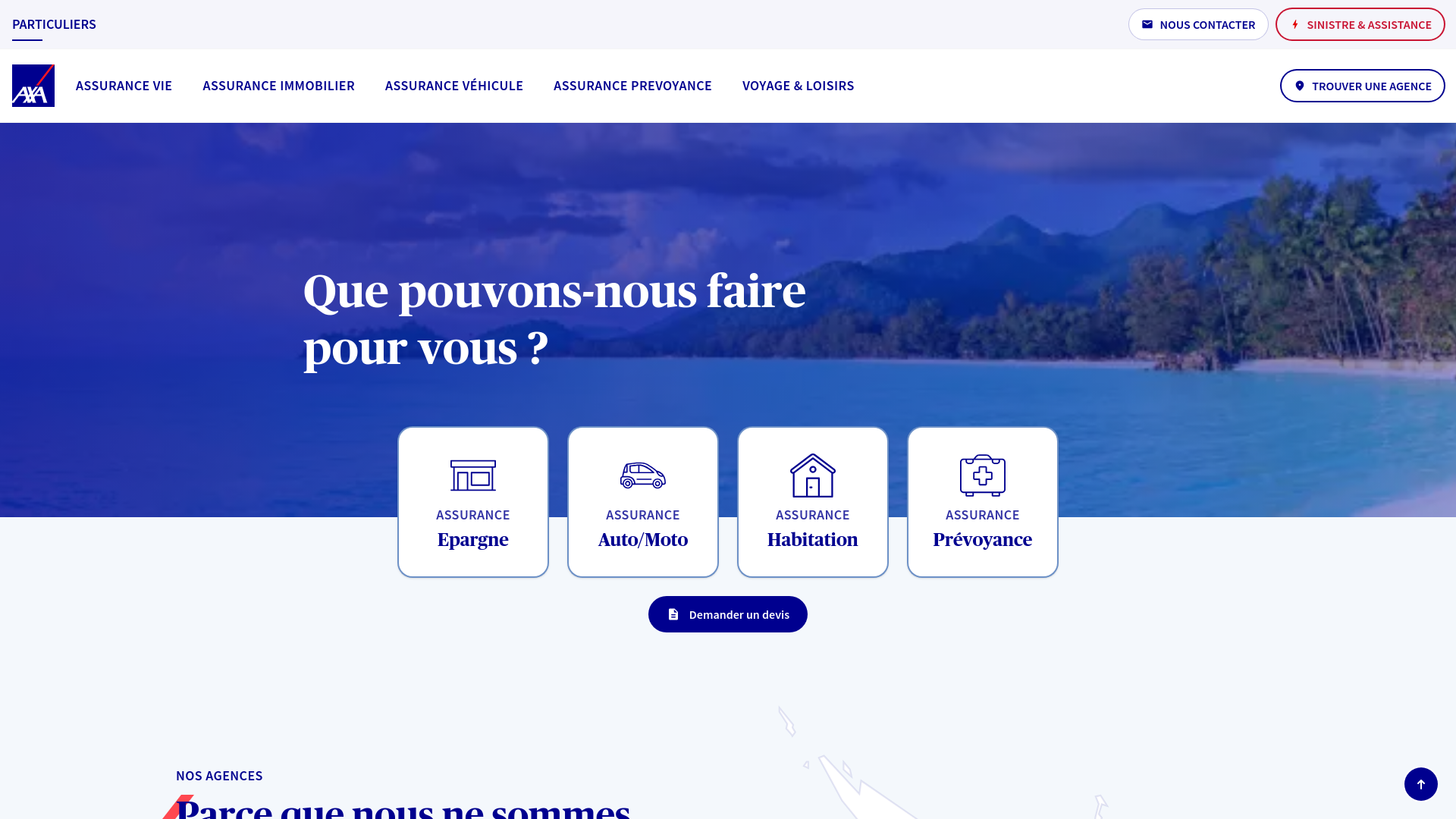 website screenshot of https://desouza-assurances.nc