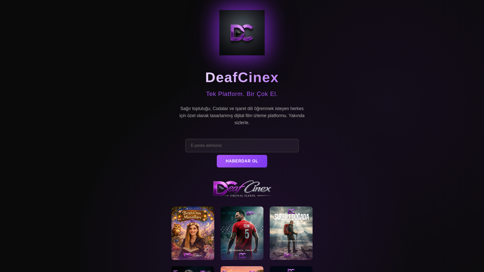 website screenshot of https://deafcinex.com/