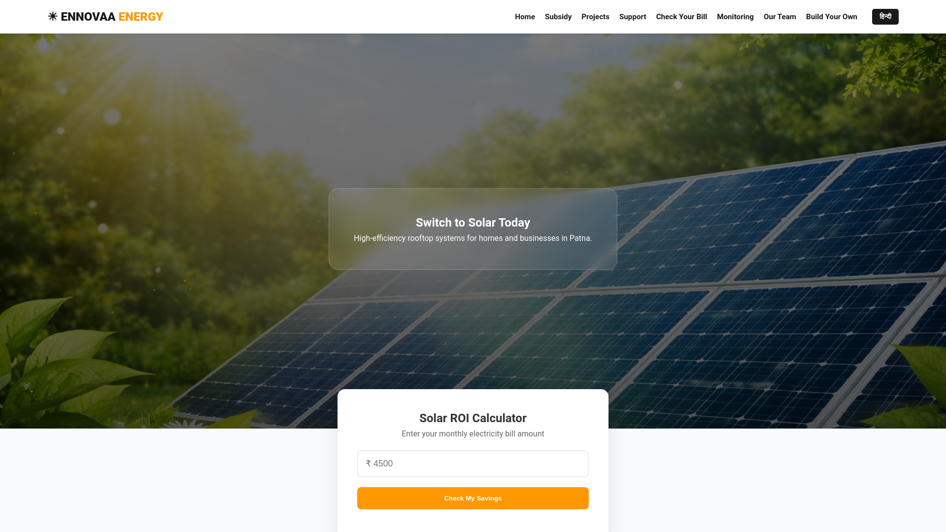 website screenshot of https://ennovaaenergy.in/