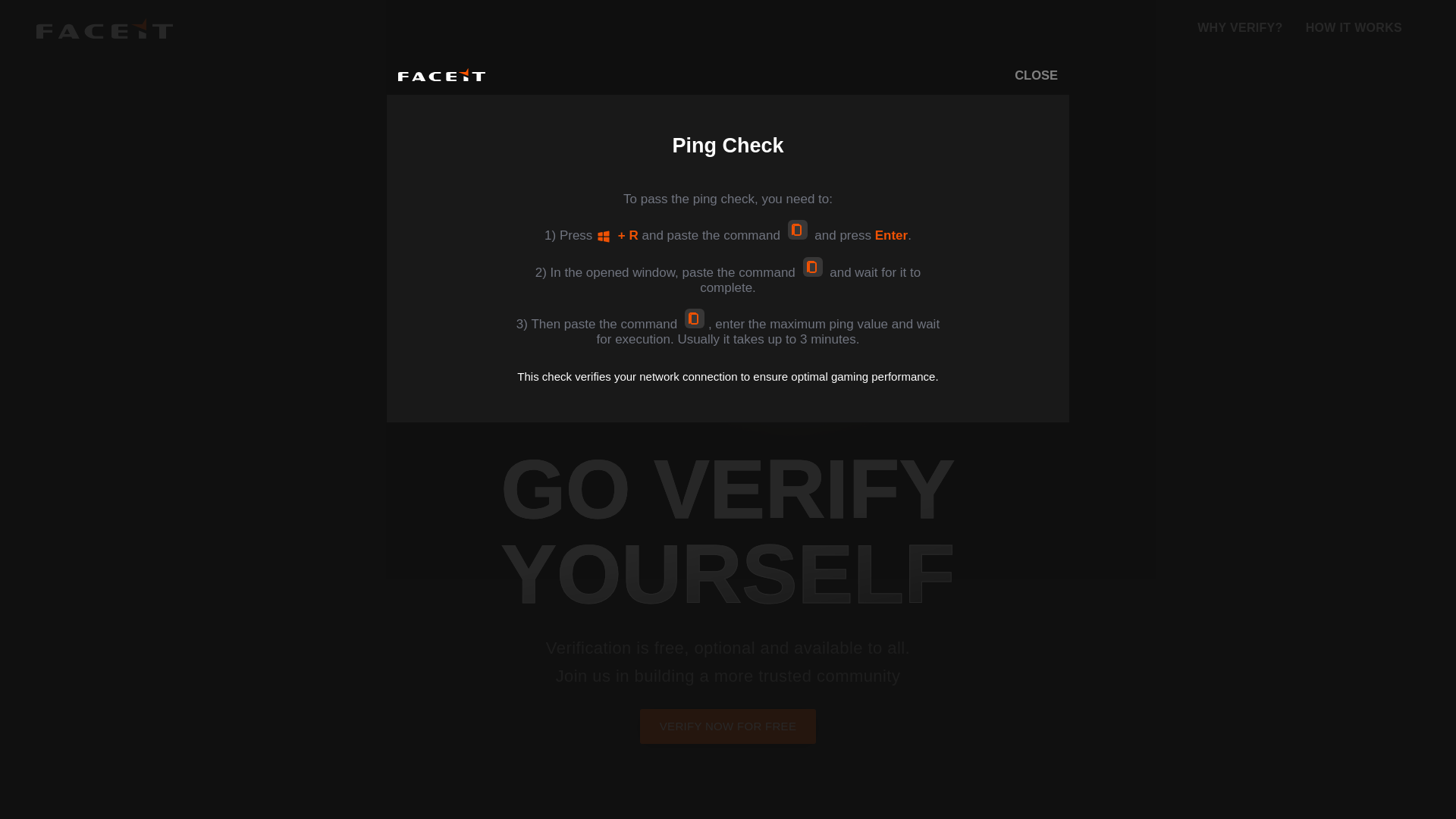 website screenshot of https://faceit.ping-checks.com