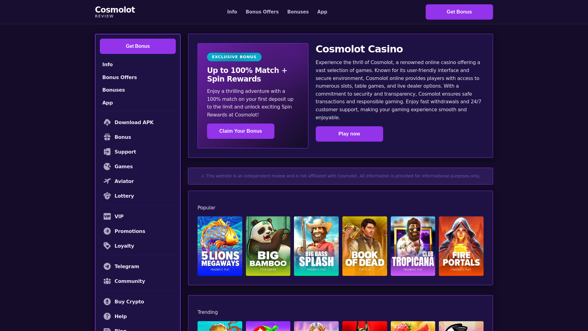 website screenshot of https://cosmolotcasino-us.pages.dev/