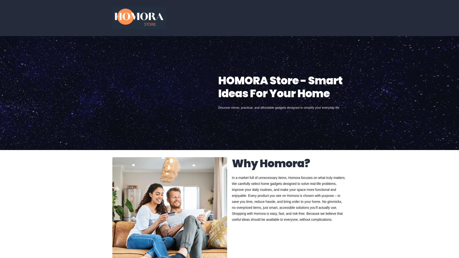 website screenshot of https://homorastore.com/