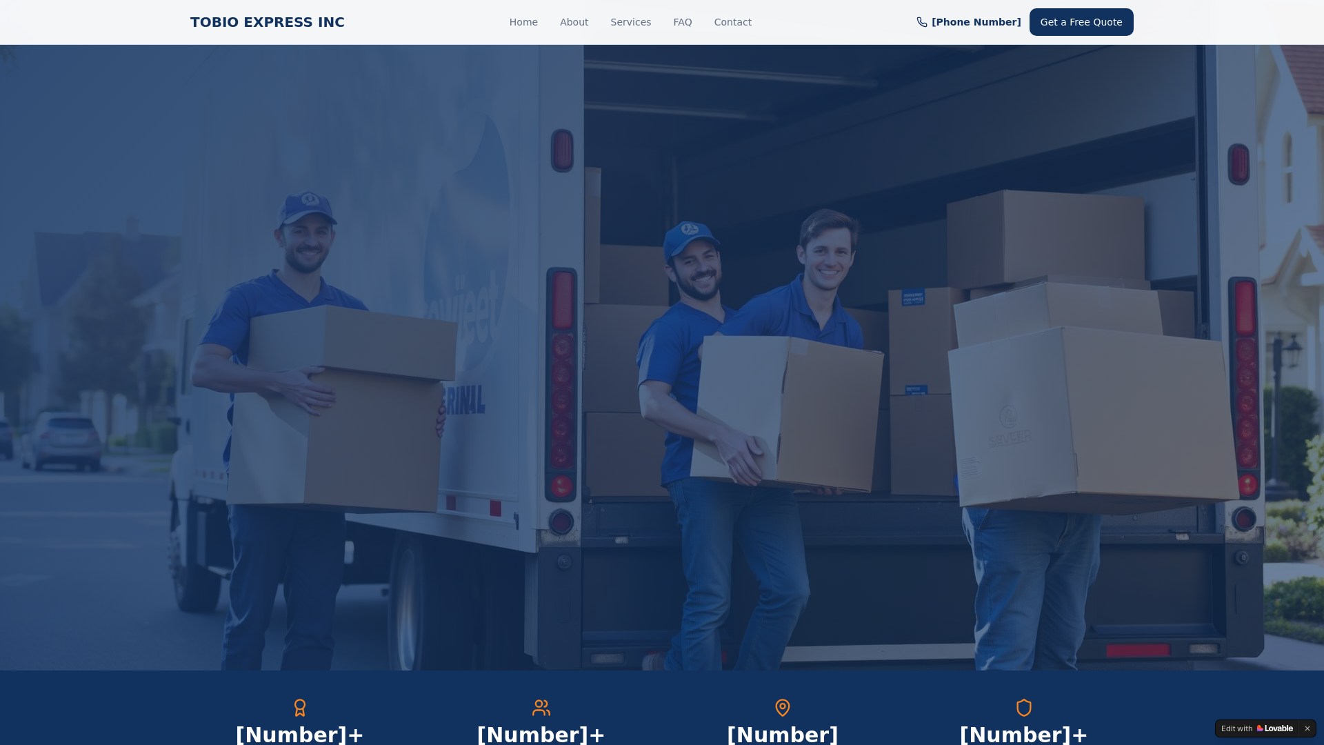 website screenshot of https://tobioexpress.com