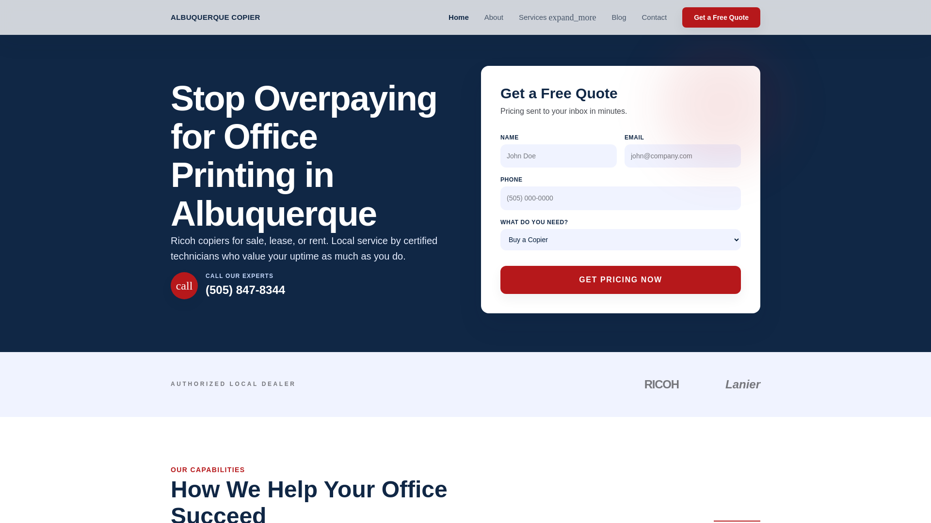 website screenshot of https://albuquerque-copier.pages.dev/